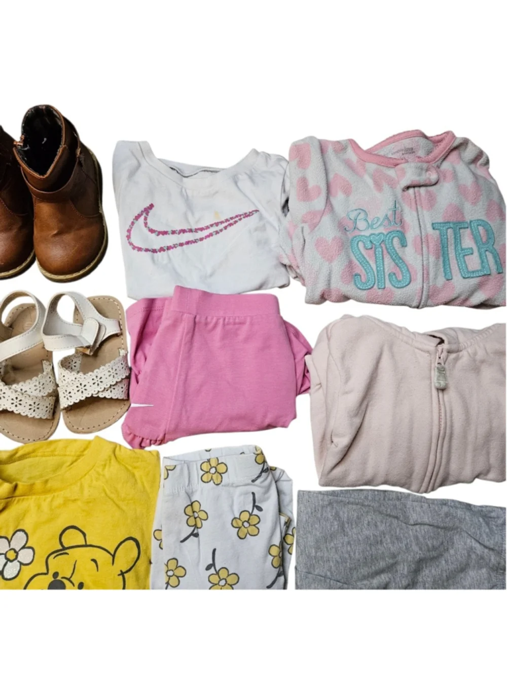 Girl's 24 Month Five Pound Clothing Bundle Pajamas Boots Sandals Hoodie Box